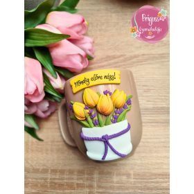 Tulipános kaspó díszítésű bögre